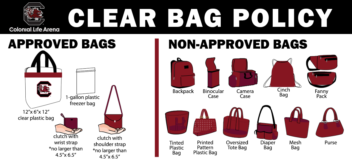 bag clear policy arena colonial venue info bags prohibited items